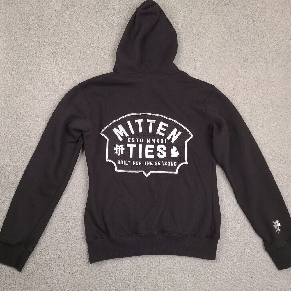 Michigan Mitten Ties Clothing Co Hoodie Sweatshirt‎ Womens Large Black
